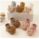 Cute Cartoon Bear Baby Socks for Boy Girl Winter Soft Cotton Anti Slip Soled Newborn Toddler Sock Kids Thicken Socken Warm Socks