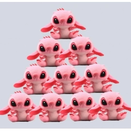 10Pcs/Lot Cute Cartoon Lilo and Stitches Small Pendant Plush Toy,4" 10CM Kawaii Plush Keychain Kids Best Chirstmas Gift Toys